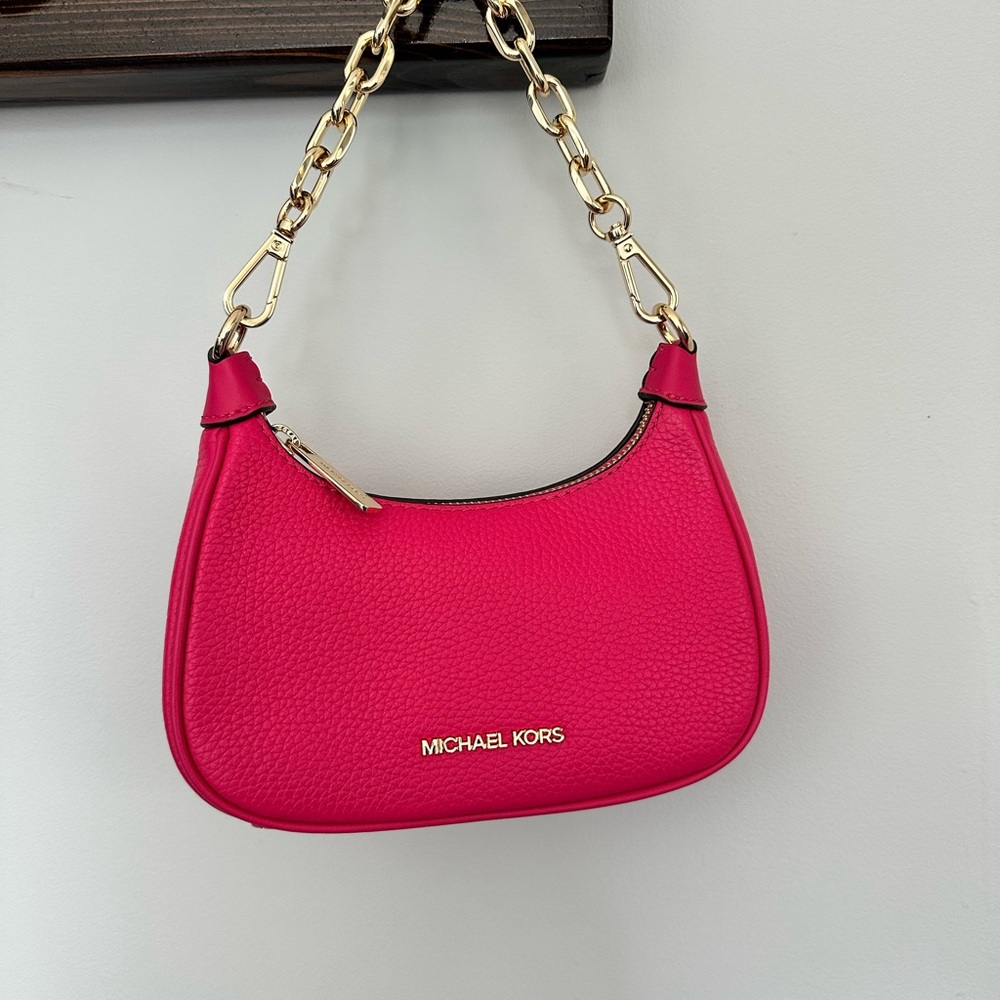 Michael Kors Mini Pink Cora Pouchette  Shoulder Bag